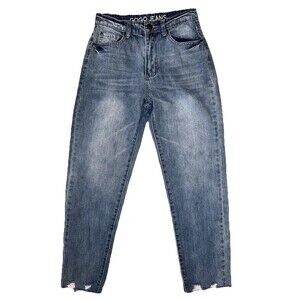 GoGo Jeans USA Distressed Cropped Denim Jeans Size 5 Gogo-23451 Mom Fit